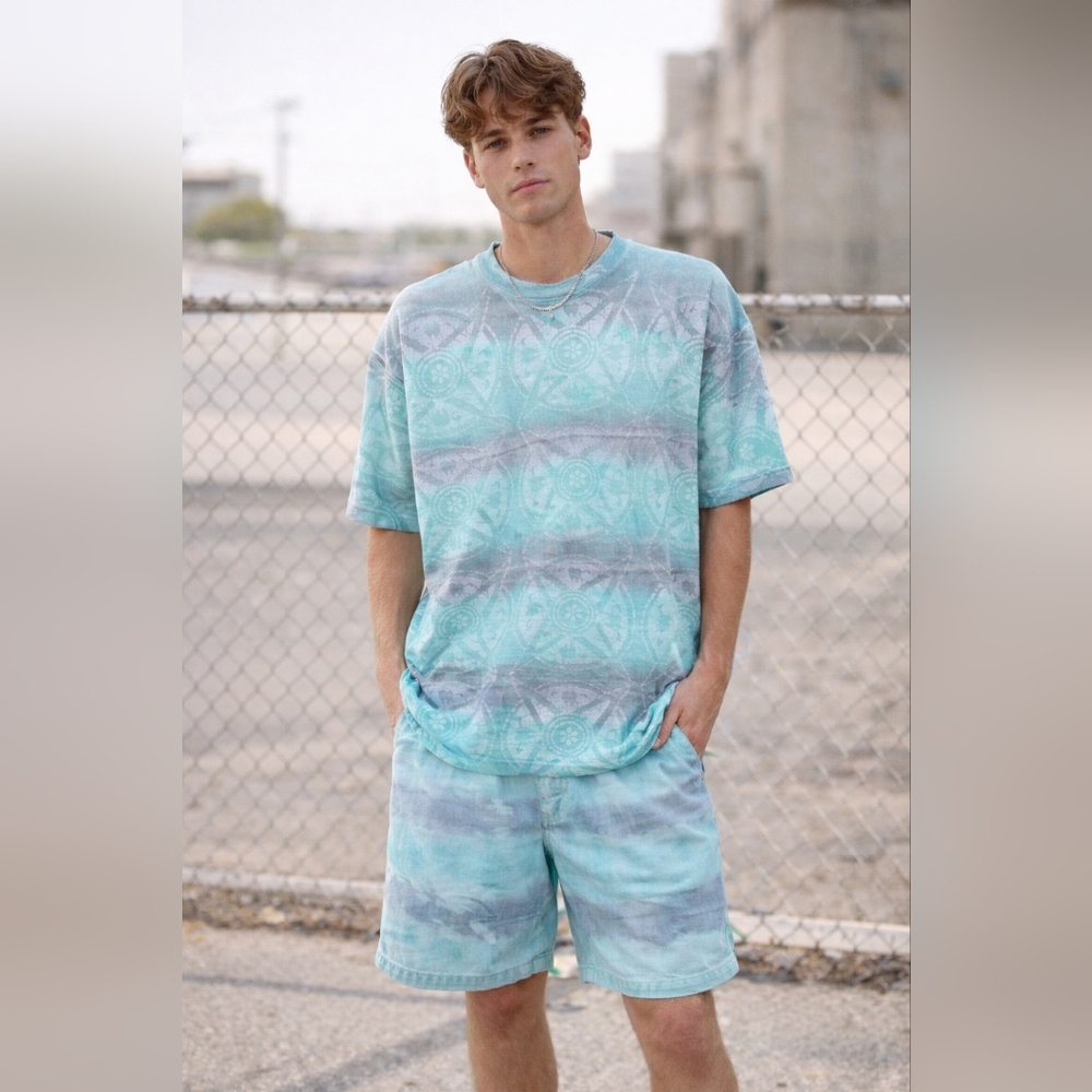 Vintage 90's Laguna Tie‎ Dye Batik Surfercore Beach 100% Cotton Outfit, Large